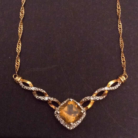 Vintage Amber Diamond Necklace | Poshmark